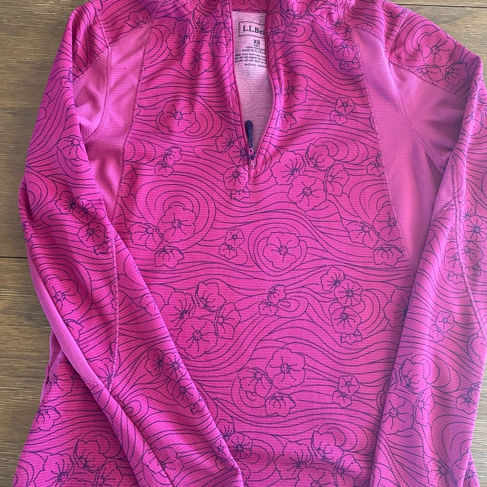 L.L. Bean Pink Patterned Pullover - image 1